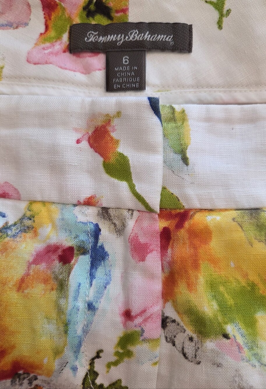 Tommy Bahama Women's Floral Watercolor Print Shorts - Tan Multi - Picture 3 of 5